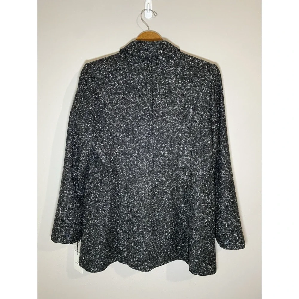 Something Navy Blazer NWT Womens‎ LARGE Speckled White on Black 2 Button Jacket